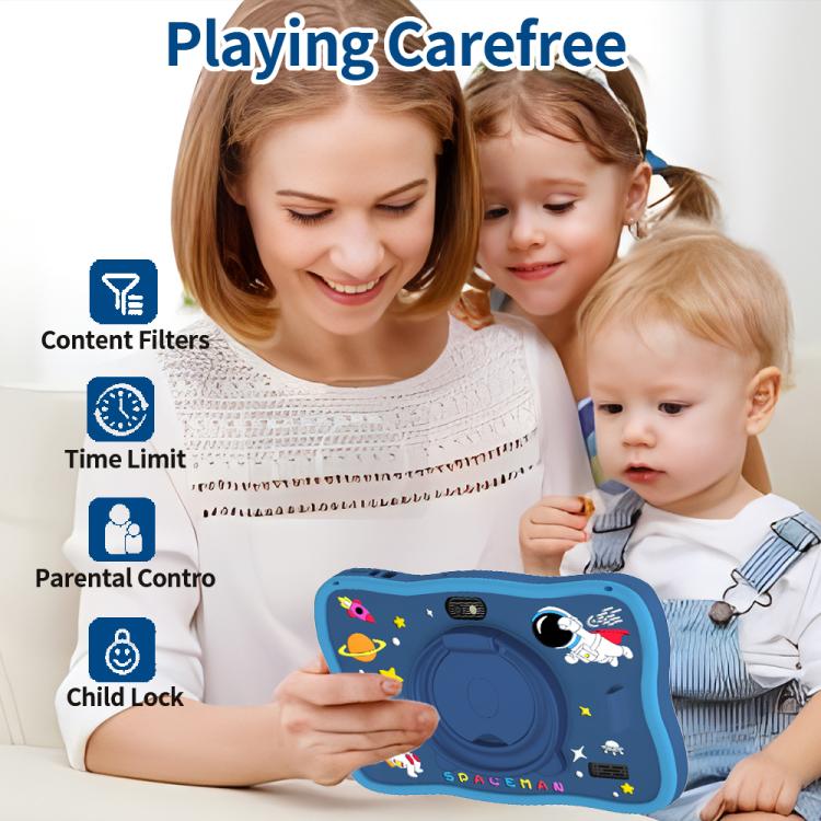 Tablet PC Infantil BDF WiFi 7 polegadas com Capa de Silicone Homem do Espaço, 2GB+32GB, Android 8.1 MTK6735 CPU Quad Core, Plugue EUA, 4GB+64GB