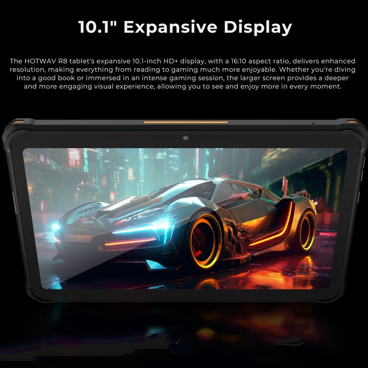 Tablet Robusto HOTWAV Tab R8 IP68/IP69K, 4GB+128GB, 10,1 polegadas Android 14 Unisoc T606 Octa Core Rede 4G, Versão Global com Google Play, Plugue UE, Tab R8