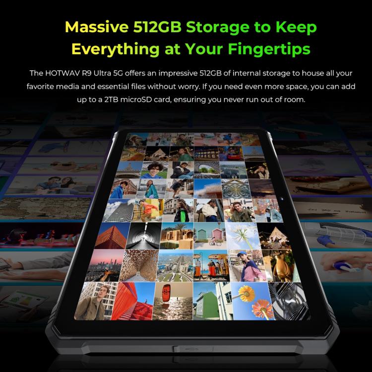 Tablet Robusto HOTWAV Tab R9 Ultra IP68/IP69K, 8GB+512GB, 11 polegadas Android 15 Unisoc T8200 Octa Core 5G, Versão Global com Google Play, Plugue UE, Tab R9 Ultra