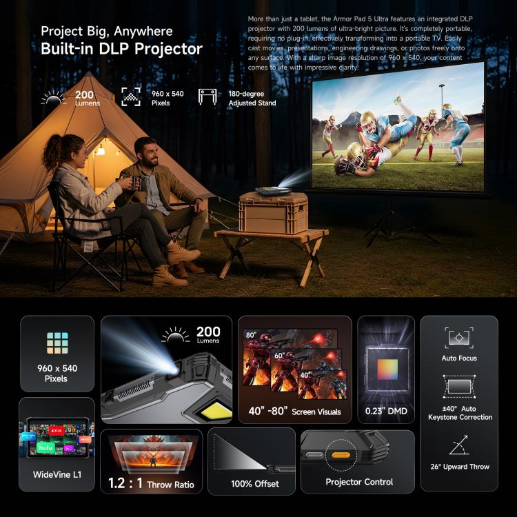 Tablet PC Robusto Ulefone Armor Pad 5 Ultra, 12GB+512GB, 11 polegadas Android 15 MediaTek Dimensity 7400X Octa Core 5G, Plugue UE, Armor Pad 5 Ultra
