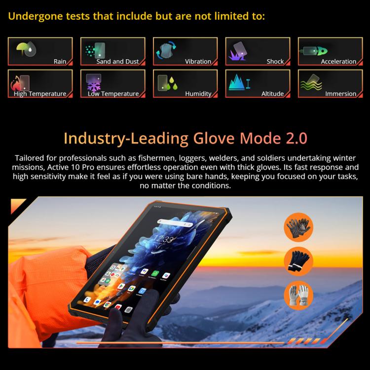 Blackview Active 10 Pro 5G Tablet Robusto, 12GB+512GB, 10,95 polegadas Android 14 Dimensity 7300 Octa Core, Versão Global com Google Play, 12GB+512GB
