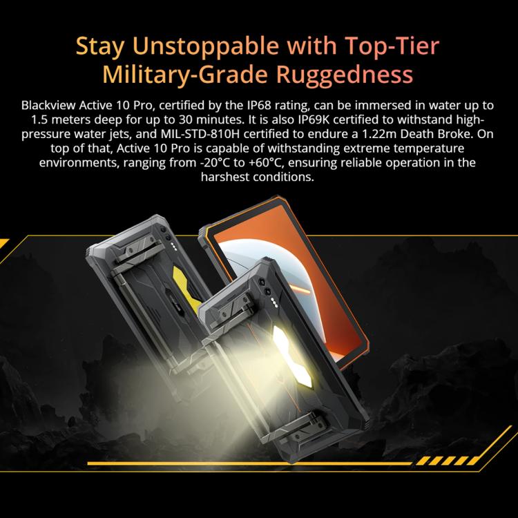 Blackview Active 10 Pro 5G Tablet Robusto, 12GB+512GB, 10,95 polegadas Android 14 Dimensity 7300 Octa Core, Versão Global com Google Play, 12GB+512GB
