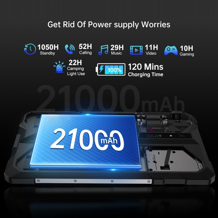 Unihertz 8849 Tank Pad Tablet Robusto & Projetor, 16GB+512GB, 10,95 polegadas Android 14 Dimensity 8200 Octa Core Rede 5G, Plugue UE, Tank Pad Rede 5G