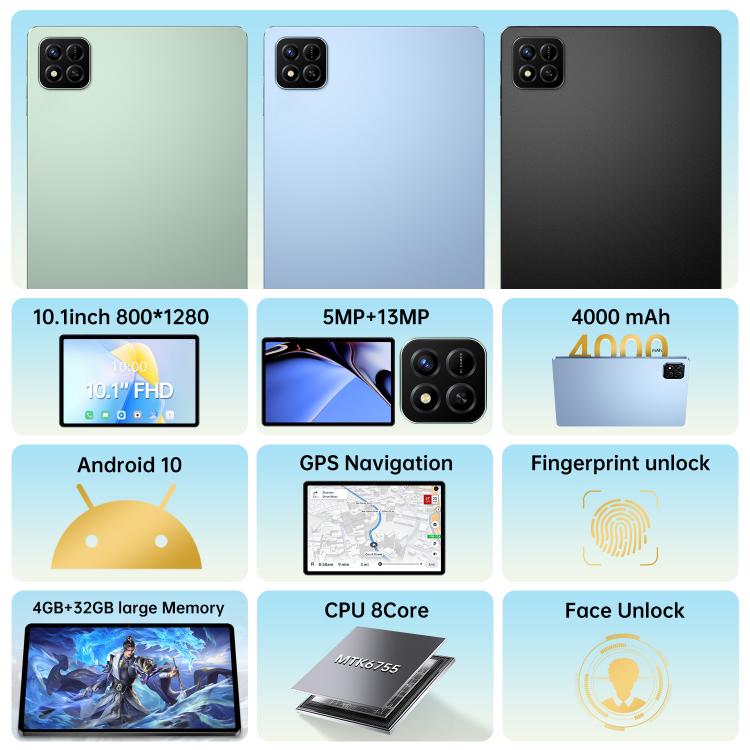 Tablet PC Pad 7 Pro 10,1 polegadas 4G LTE, 4GB+32GB, Android 10 MTK6755 Octa Core, ficha UK, ficha UK