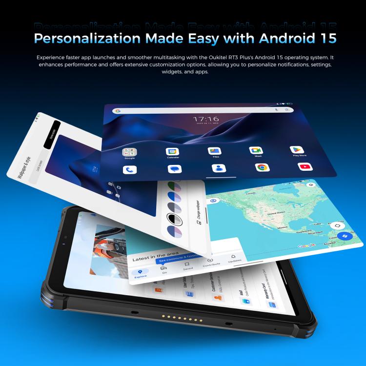 Tablet Robusto OUKITEL RT3 Plus 4G Network IP68/IP69K, 4GB+128GB, 8.0 polegadas Android 15 MediaTek G81 Octa-Core Suporte Dual SIM, Ficha UE, RT3 Plus 4GB+128GB