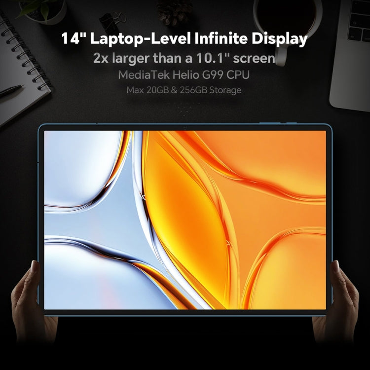 Tablet PC Teclast T70 4G LTE, 8GB+256GB, 14 polegadas Android 14 MediaTek Helio G99 Octa Core, Suporte para Dual SIM, T70