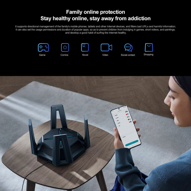 Router WiFi Original Xiaomi 10 Gigabit Tri-Band Wireless Mesh Network Repetidor de Aceleração de Jogos, Plugue US, 10 Gigabit