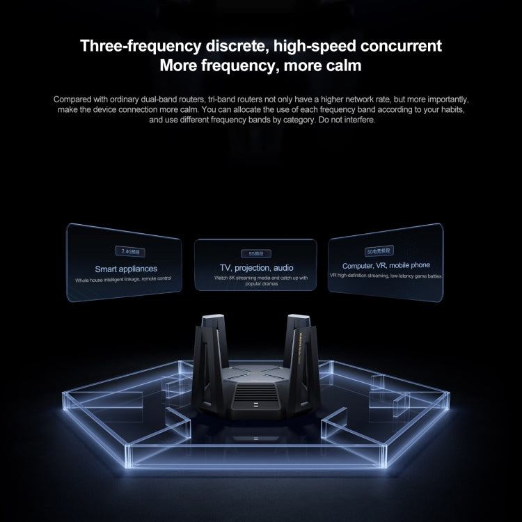 Router WiFi Original Xiaomi 10 Gigabit Tri-Band Wireless Mesh Network Repetidor de Aceleração de Jogos, Plugue US, 10 Gigabit