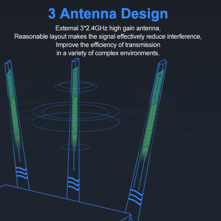 Router WiFi Sem Fios Tenda F3 2.4GHz 300Mbps com 3 Antenas Externas de 5dBi, F3
