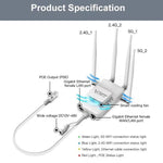 VONETS VAR1200-H Ponte Sem Fios 1200Mbps Antena Externa Repetidor WiFi Dual-Band, Com 4 Antenas + Conjunto de Adaptador DC, VAR1200-H Com 4 Antenas + Conjunto de Adaptador DC