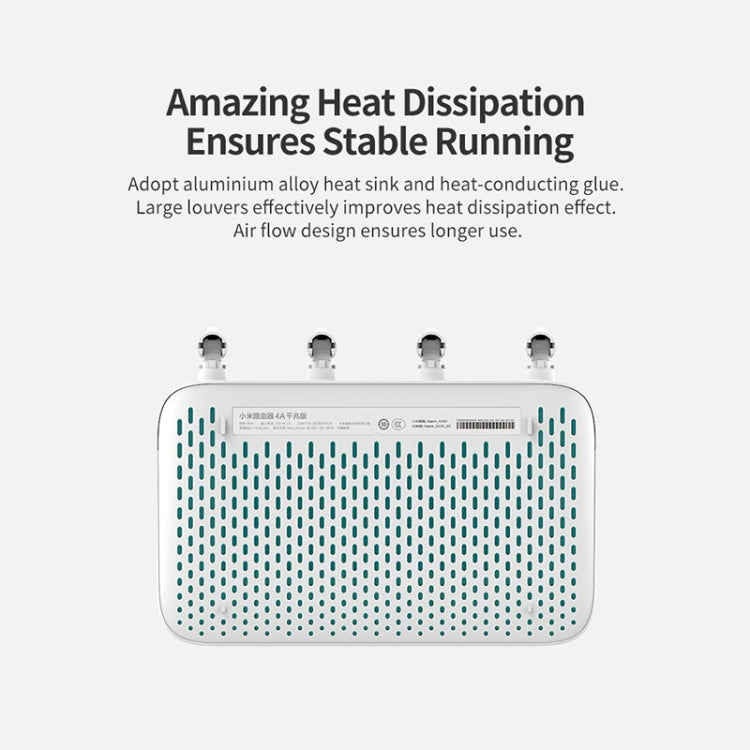 Router WiFi Original Xiaomi 4A Controle Inteligente por APP AC1200 1167Mbps 128MB 2.4GHz & 5GHz CPU Dual-core Porta Ethernet Gigabit Repetidor Sem Fios com 4 Antenas, Suporte Web & Android & iOS, Plugue US, 4A (CPU Dual-core)
