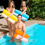 Rede dobrável para espreguiçadeira flutuante com encosto duplo, tamanho: 130x73cm, tamanho: 130x73cm (azul safira)