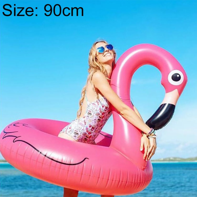 Colchão insuflável de piscina em forma de flamingo para o verão, anel de natação, cama flutuante, tamanho: 90cm, tamanho: 90cm