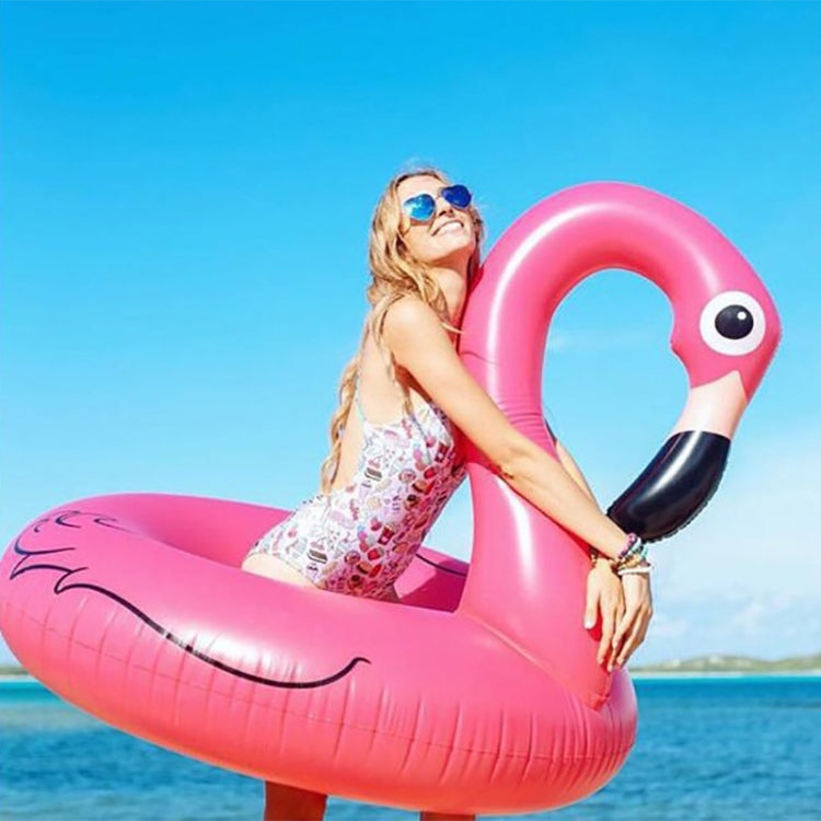 Colchão insuflável de piscina em forma de flamingo para o verão, anel de natação, cama flutuante, tamanho: 90cm, tamanho: 90cm
