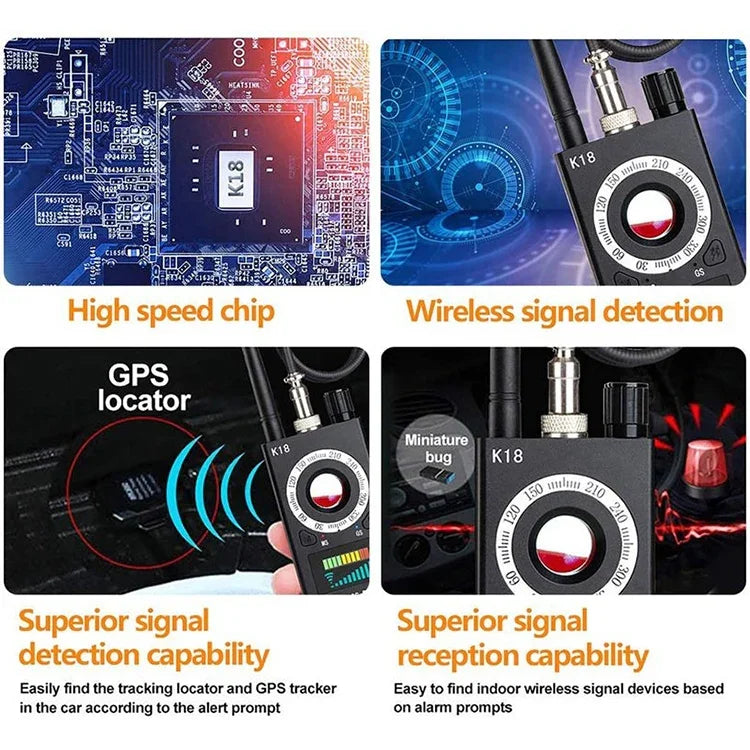 Detetor Sem Fios GPS Anti-Gravação Secreta Detetor de Sinal Sem Fios, K18