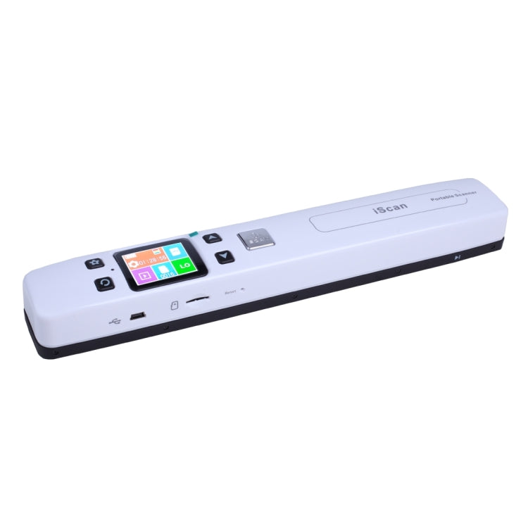 Scanner portátil manual iScan02 com rolo duplo, ecrã LED, Suporta 1050DPI / 600DPI / 300DPI / PDF / JPG / TF, iScan02 Branco, iScan02 Preto
