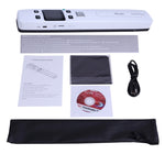 Scanner portátil manual iScan02 com rolo duplo, ecrã LED, Suporta 1050DPI / 600DPI / 300DPI / PDF / JPG / TF, iScan02 Branco, iScan02 Preto