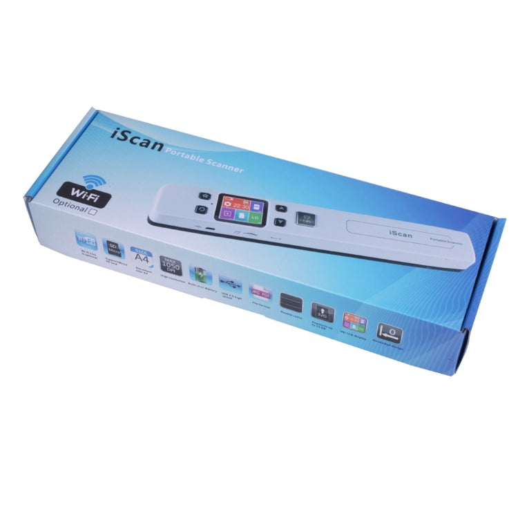 Scanner portátil manual iScan02 com rolo duplo, ecrã LED, Suporta 1050DPI / 600DPI / 300DPI / PDF / JPG / TF, iScan02 Branco, iScan02 Preto