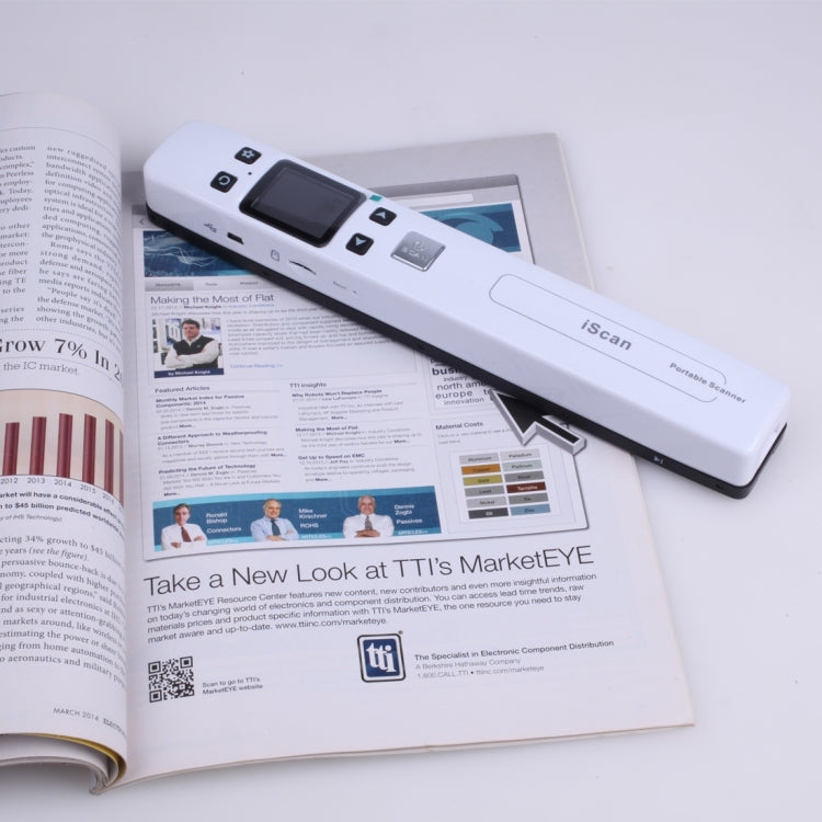 Scanner portátil manual iScan02 com rolo duplo, ecrã LED, Suporta 1050DPI / 600DPI / 300DPI / PDF / JPG / TF, iScan02 Branco, iScan02 Preto