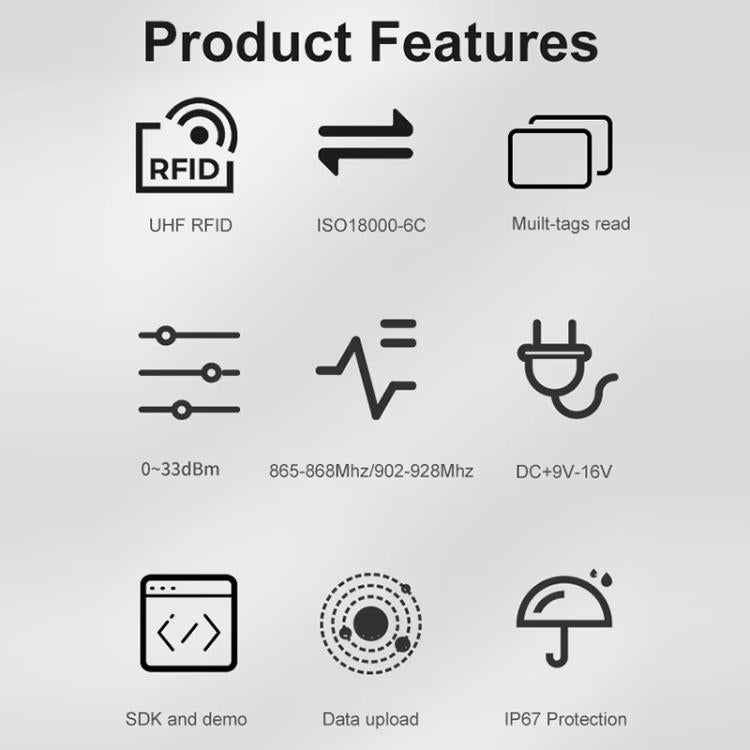 Leitor Integrado RFID UHF de Longo Alcance 9dBi com Chip E710, Estilo: Módulo de Aquecimento de Temperatura Constante Incorporado, Módulo de Aquecimento de Temperatura Constante Incorporado