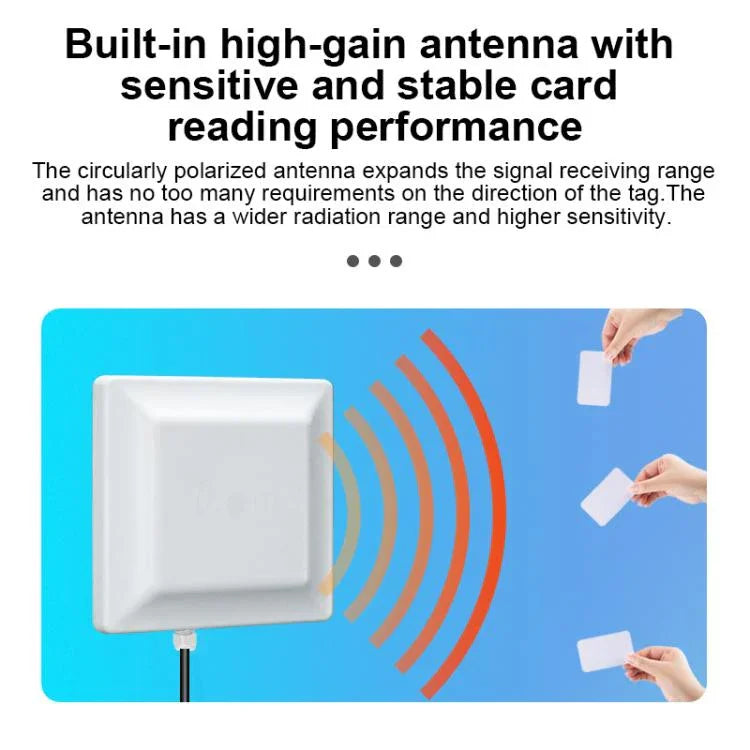 Leitor / Gravador RFID de Identificação de Etiqueta Eletrónica UHF com Antena 7dbi Integrada, Estilo: Porta RS232, Porta RS232