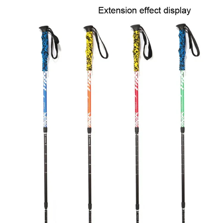 Bastões de Trekking Ajustáveis em Alumínio para Exterior, Altura 135cm, Vermelho#135cm, Verde#135cm