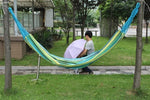 Rede de Lona Exterior às Risca para Duas Pessoas, Cama de Baloiço Alargada, Tamanho: 190cm x 150cm, 190cm x 150cm (Azul), 190cm x 150cm (Vermelho+Amarelo), 200 x 150cm (Azul+Amarelo)