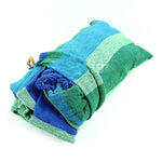 Rede de Lona Exterior às Risca para Duas Pessoas, Cama de Baloiço Alargada, Tamanho: 190cm x 150cm, 190cm x 150cm (Azul), 190cm x 150cm (Vermelho+Amarelo), 200 x 150cm (Azul+Amarelo)