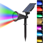 Luzes Solares 2 em 1 Impermeáveis com 4 LEDs, Holofote Solar Ajustável, Luz de Parede, Luz de Paisagem, Iluminação de Segurança