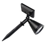 Luzes Solares 2 em 1 Impermeáveis com 4 LEDs, Holofote Solar Ajustável, Luz de Parede, Luz de Paisagem, Iluminação de Segurança