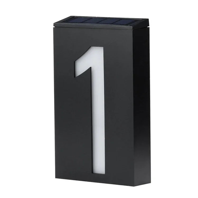 Lâmpada de Placa de Porta Montada na Parede Solar 0,36W com 6 LEDs Luzes de Varanda Número da Casa com Painel Solar(1), -1.0, -2.0, -3.0, -4.0, -5.0, -6.0, -7.0, -8.0, -9.0, 0.0
