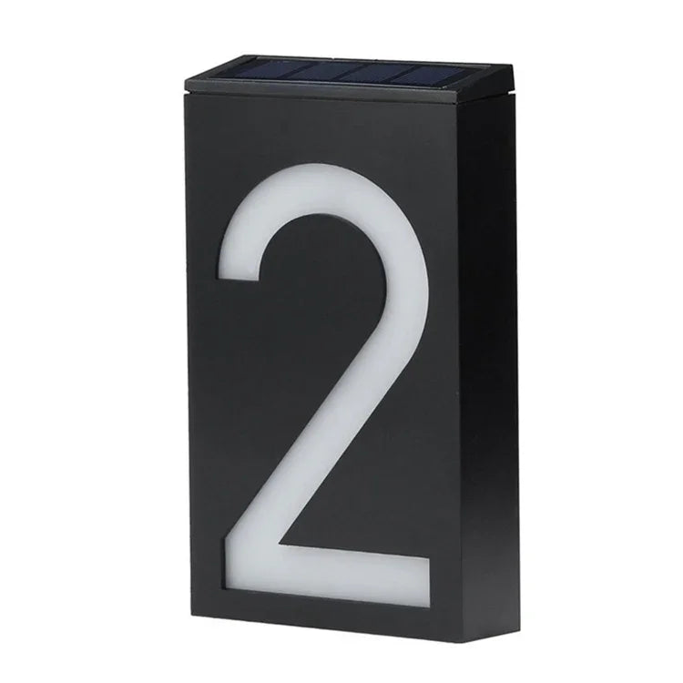Lâmpada de Placa de Porta Montada na Parede Solar 0,36W com 6 LEDs Luzes de Varanda Número da Casa com Painel Solar(1), -1.0, -2.0, -3.0, -4.0, -5.0, -6.0, -7.0, -8.0, -9.0, 0.0