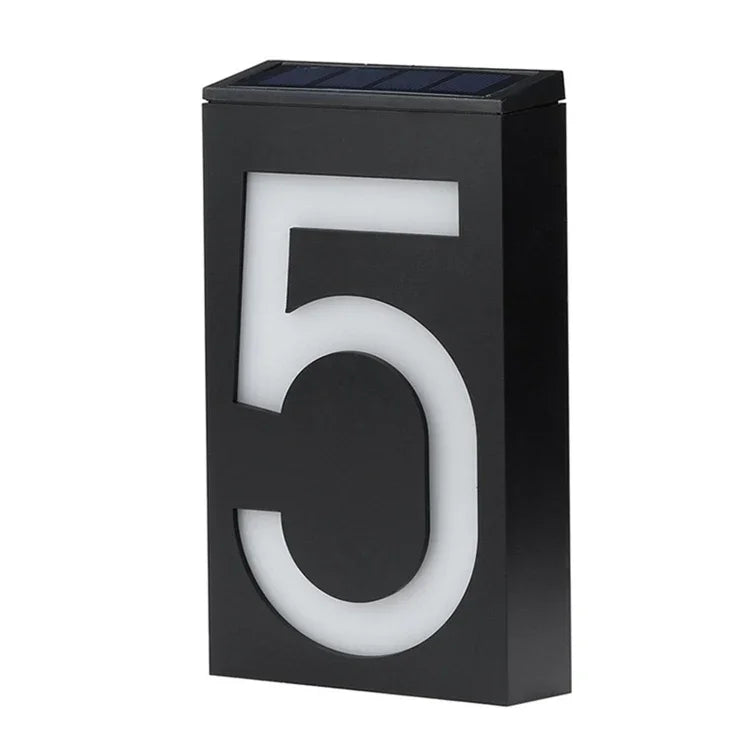 Lâmpada de Placa de Porta Montada na Parede Solar 0,36W com 6 LEDs Luzes de Varanda Número da Casa com Painel Solar(1), -1.0, -2.0, -3.0, -4.0, -5.0, -6.0, -7.0, -8.0, -9.0, 0.0