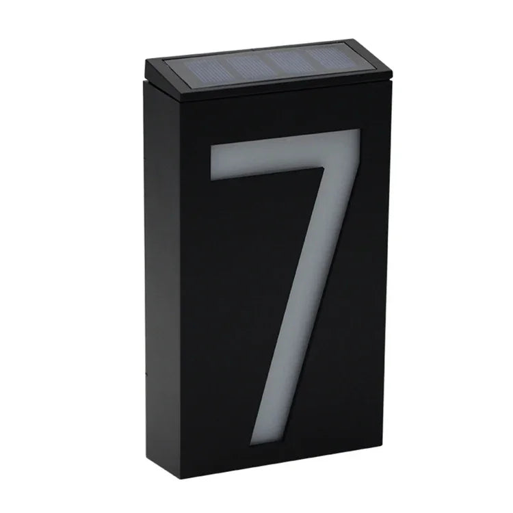 Lâmpada de Placa de Porta Montada na Parede Solar 0,36W com 6 LEDs Luzes de Varanda Número da Casa com Painel Solar(1), -1.0, -2.0, -3.0, -4.0, -5.0, -6.0, -7.0, -8.0, -9.0, 0.0