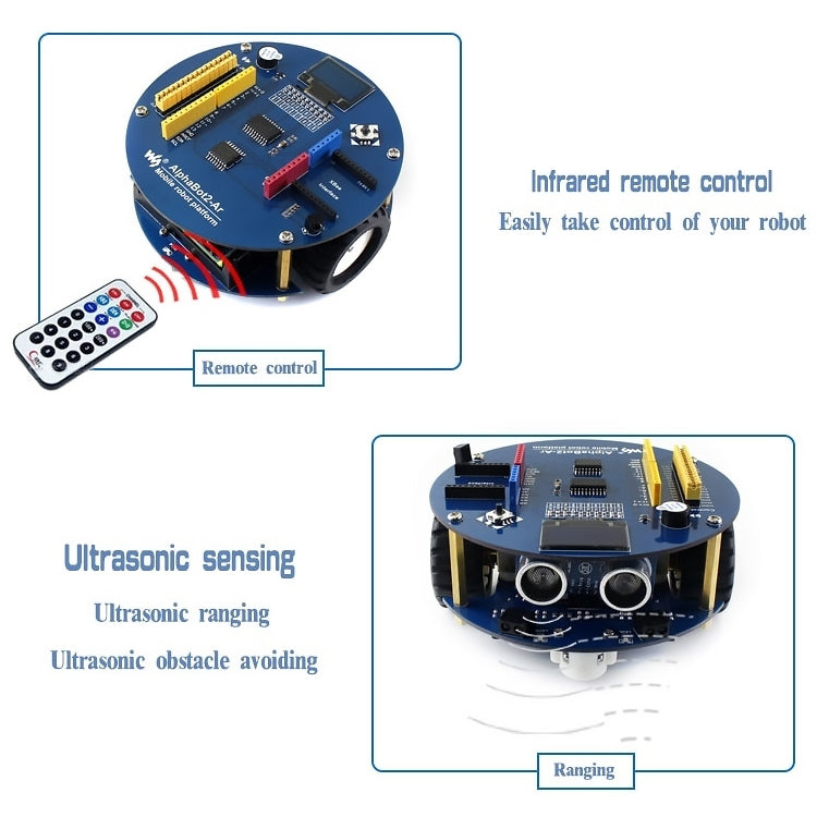 Kit de construção de robô Waveshare AlphaBot2 para Arduino (sem controlador Arduino), Para Arduino (sem controlador Arduino)