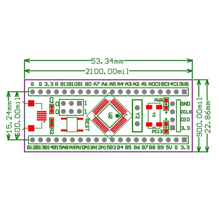 Placa de desenvolvimento LDTR-WG0158 STM32F103C8T6 STM32