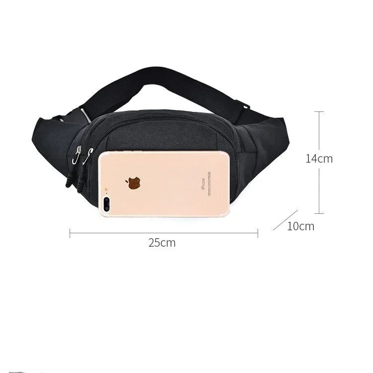 Bolsa de Peito Impermeável com Bolsos Multifuncionais de Cor Pura para Desporto na Cintura