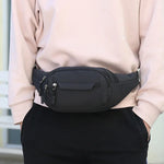 Bolsa de Peito Impermeável com Bolsos Multifuncionais de Cor Pura para Desporto na Cintura