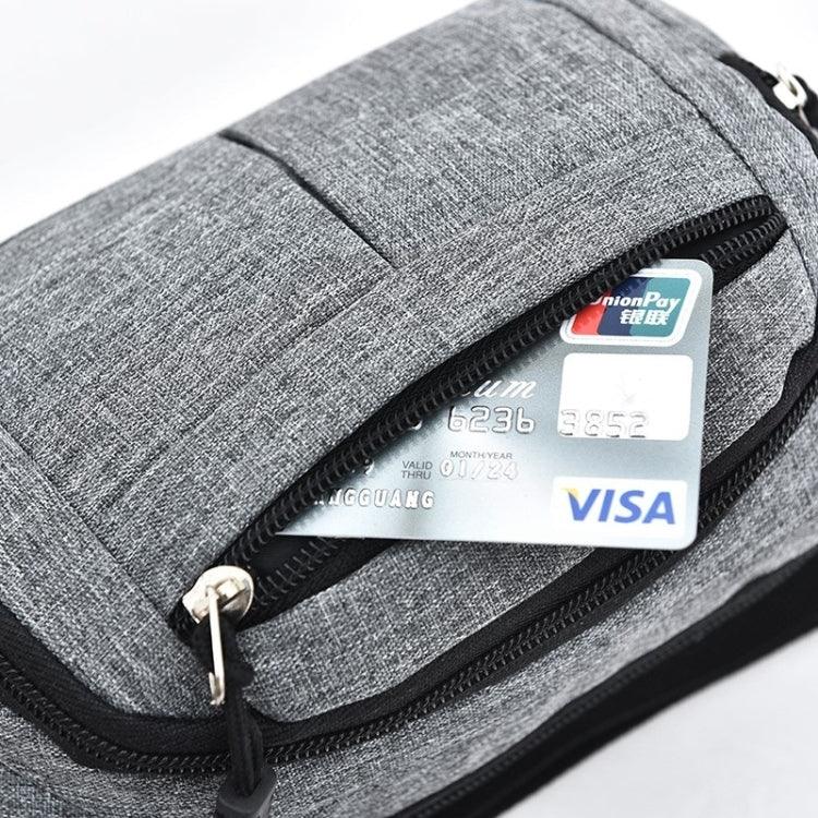 Bolsa de Peito Impermeável com Bolsos Multifuncionais de Cor Pura para Desporto Casual na Cintura