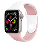 Correia de Relógio em Silicone de Duas Cores para Apple Watch Series 3 & 2 & 1 42mm (Azul Claro+Rosa Claro)