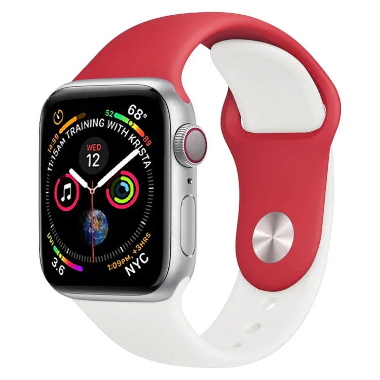 Correia de Relógio em Silicone de Duas Cores para Apple Watch Series 3 & 2 & 1 42mm (Azul Claro+Rosa Claro)