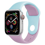 Correia de Relógio em Silicone de Duas Cores para Apple Watch Series 3 & 2 & 1 42mm (Azul Claro+Rosa Claro)
