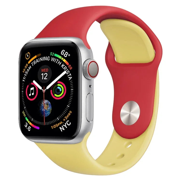 Correia de Relógio em Silicone de Duas Cores para Apple Watch Series 3 & 2 & 1 42mm (Azul Claro+Rosa Claro)
