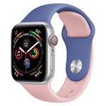 Correia de Relógio em Silicone de Duas Cores para Apple Watch Series 3 & 2 & 1 42mm (Azul Claro+Rosa Claro)