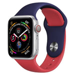 Correia de Relógio em Silicone de Duas Cores para Apple Watch Series 3 & 2 & 1 42mm (Azul Claro+Rosa Claro)