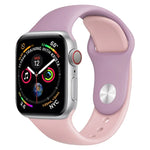 Correia de Relógio em Silicone de Duas Cores para Apple Watch Series 3 & 2 & 1 42mm (Azul Claro+Rosa Claro)