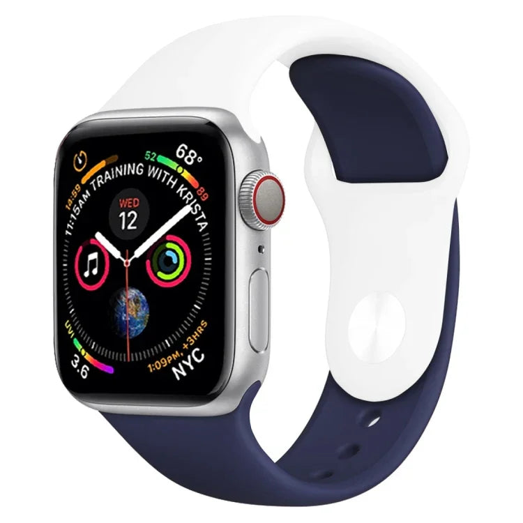 Pulseira de Relógio em Silicone de Duas Cores para Apple Watch Series 3 & 2 & 1 38mm (Branco+Vermelho)