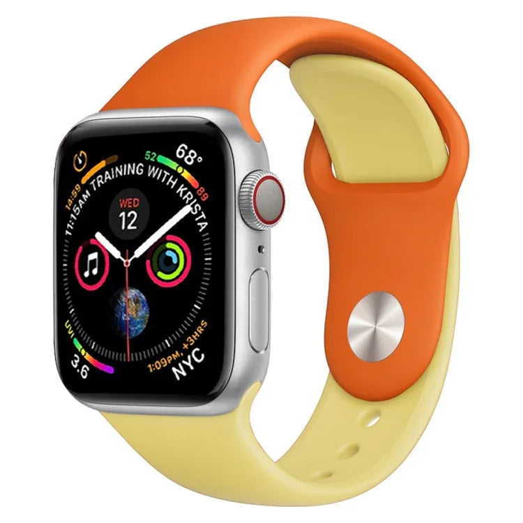 Pulseira de Relógio em Silicone de Duas Cores para Apple Watch Series 3 & 2 & 1 38mm (Branco+Vermelho)