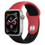 Pulseira de Relógio em Silicone de Duas Cores para Apple Watch Series 3 & 2 & 1 38mm (Branco+Vermelho)