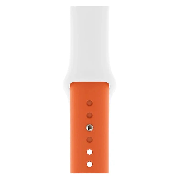 Pulseira de Relógio em Silicone de Duas Cores para Apple Watch Series 3 & 2 & 1 38mm (Branco+Vermelho)